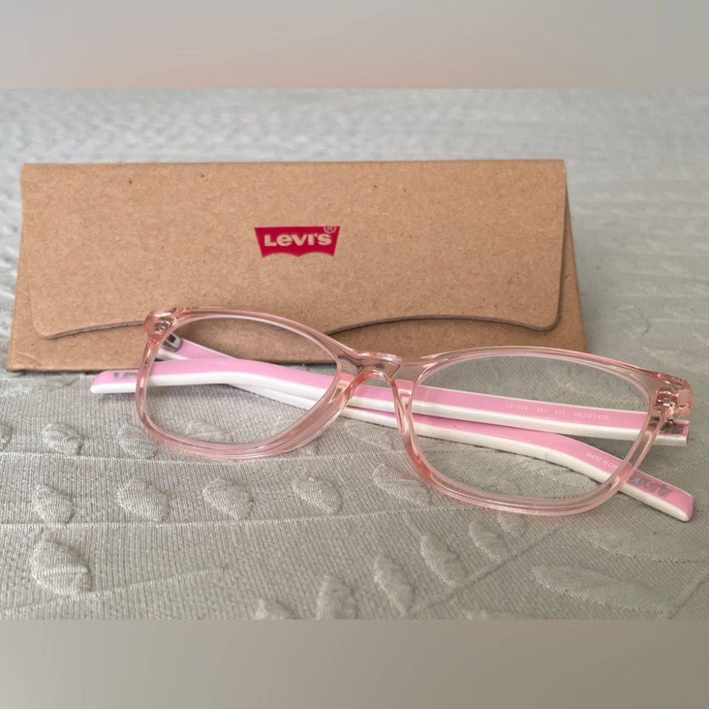 OFFERS WELCOMED LEVI'S prescription Eyeglasses LV1022 35J 145 HEXETATE with case
